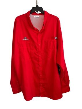 Columbia PFG Georgia Bulldogs Fishing Shirt NWT Men’s XXL Red